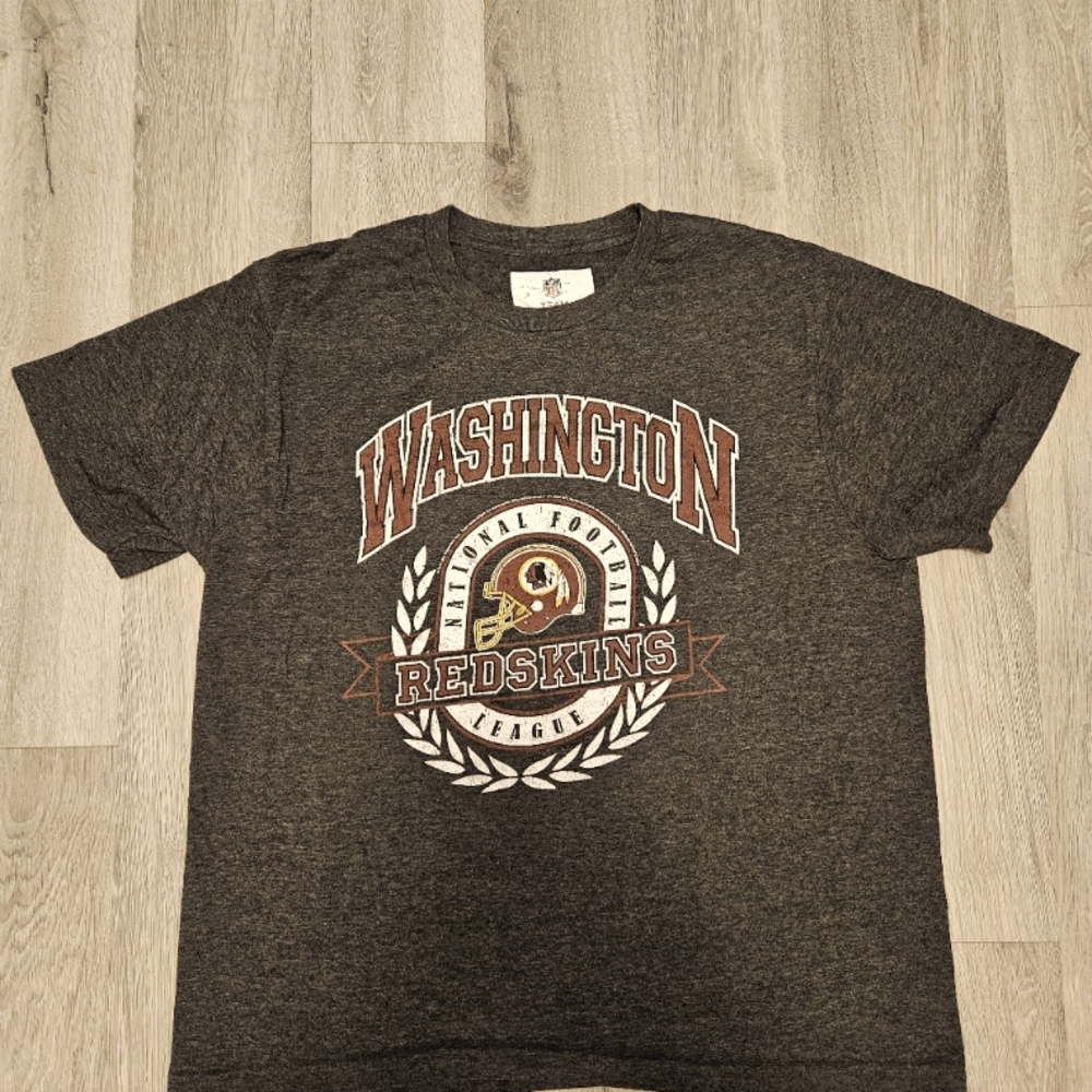 Washington Redskins XL Mens Gray Classic Graphic Logo Short Sleeve T-Shirt NFL